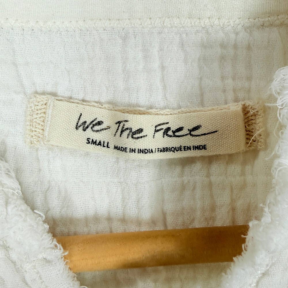 We The Free Free People White Cotton Gauze Oversized Button Down Shirt Small - Picture 4 of 9